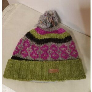 KaSun Lined Classic Fun Print Pom Pom Accent Polar Fleece Lined